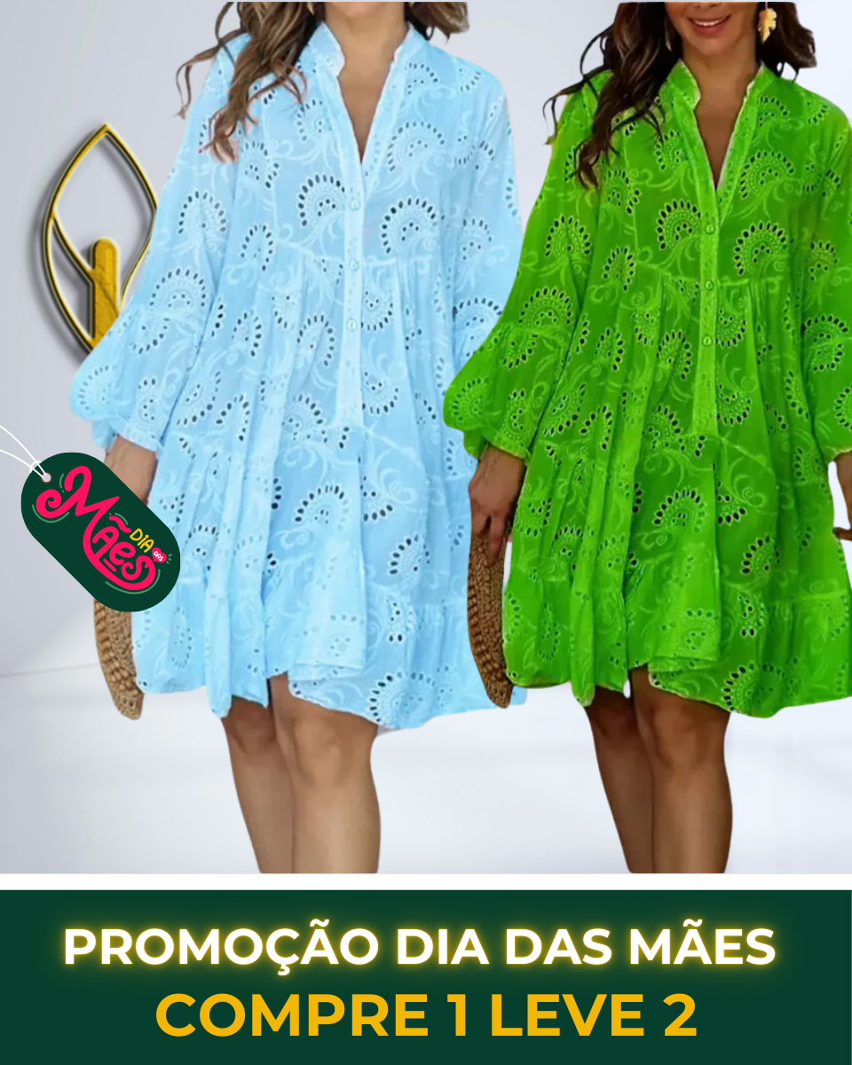 COMPRE 1 LEVE 2 - Vestido Curto Laise Soltinho Feminino - DIA DAS MÃES