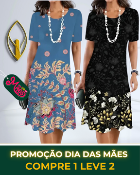 COMPRE 1 LEVE 2 - Vestido Soltinho Midi Flora - DIA DAS MÃES